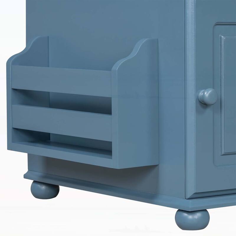 Vintage Side Table Flip Top with Flip Top,USB Ports,Multifunctional Drawer,Bookshelf for Living Room