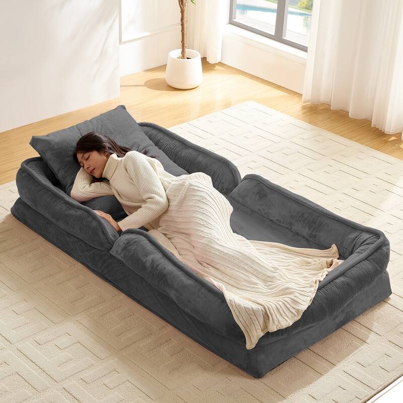 Versatile Foldable Lazy Sofa,3-in-1 Fold Small Tatami Sofa Bed,Lounge Chair Sofa, Human Friendly Pet Beds Lazy Sofa