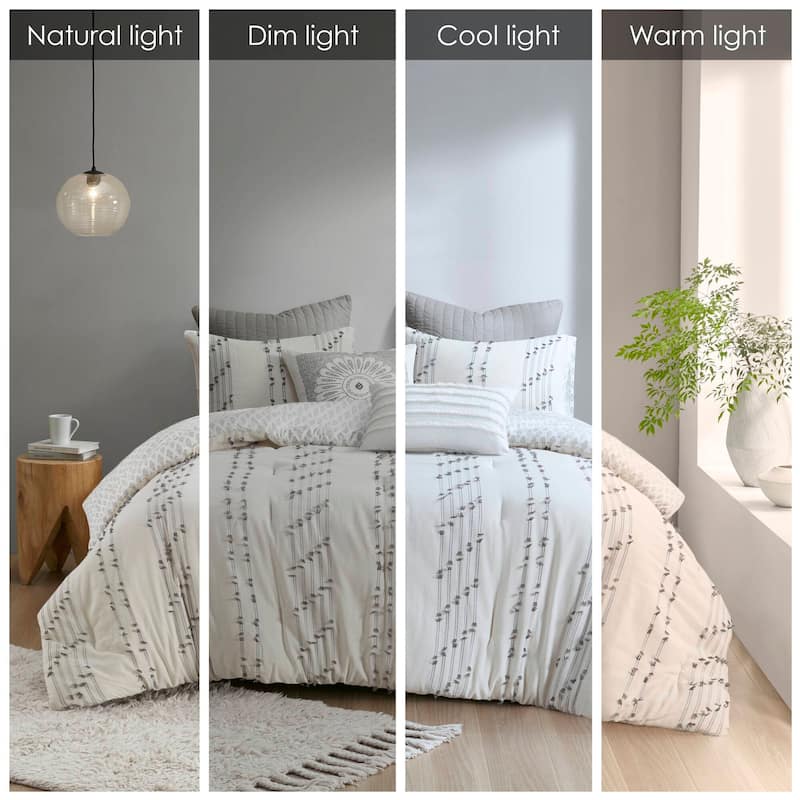 INK+IVY Kara 3 Piece Cotton Jacquard Comforter Set