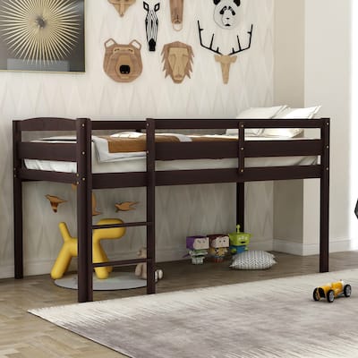 Twin Size Low Loft Bed with Ladder