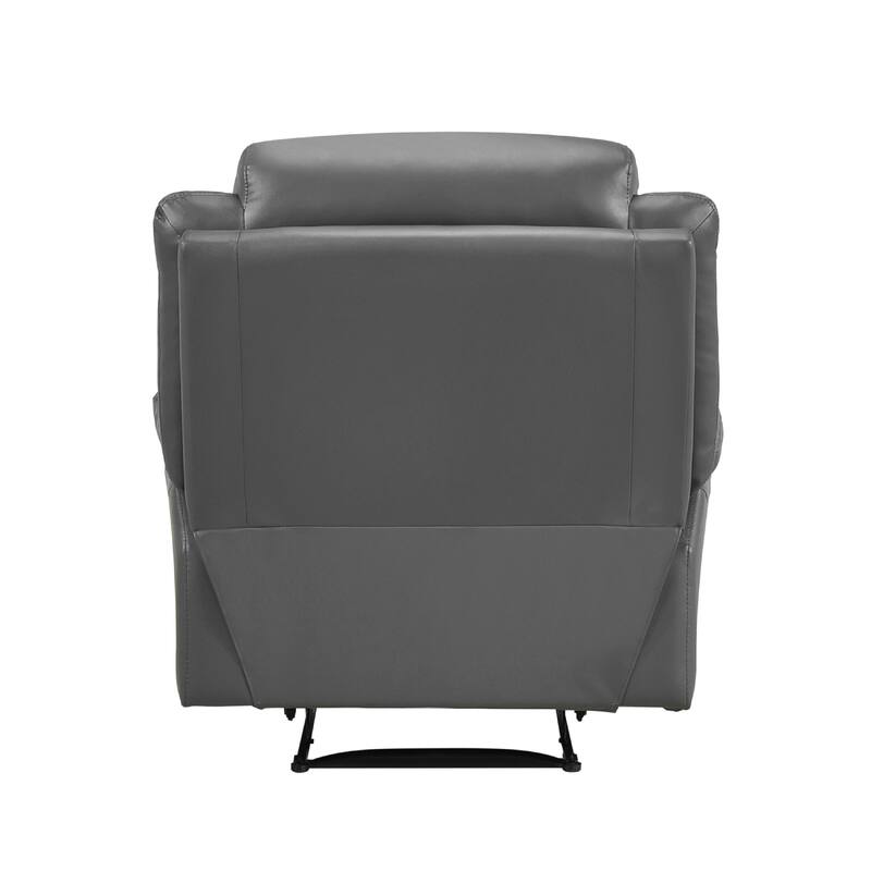 Conia Manual Reclining Chair, Dark Gray Top Grain Leather