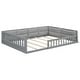 preview thumbnail 17 of 22, Full Size Montessori Floor Bed with Guardrail & Comfortable Pillow, Upholstered Platform Bed Toddler Bed without Slats for Kids
