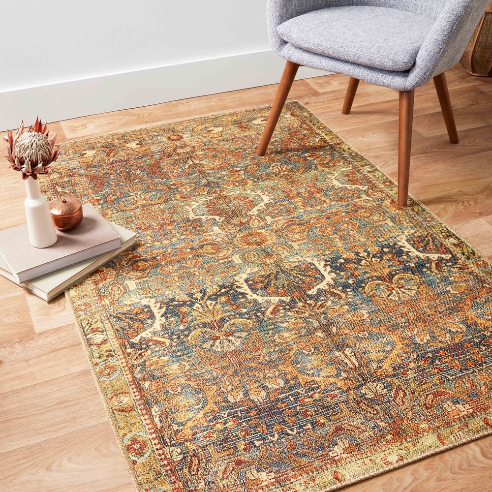 Alexander Home Dhanya Traditional Distressed Oriental Area Rug