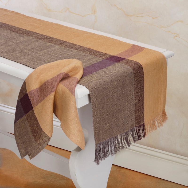 SERENE 100% Flax Linen Table Runner | Handmade | Fairtrade | Upcycled | Nature-Inspired Decor by Sustainable Threads