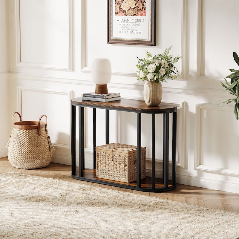 2-Tier End Table with Storage, Side Table Nightstand with Shlef, Bedside Table for Living Room, Bedroom