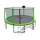 preview thumbnail 1 of 5, 16FT Green Outdoor Trampoline with Enclosure, soccer goal