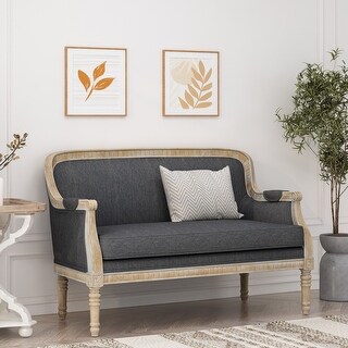 Small Sofa Couch for Foyer, Living Room Decorative Sofa with Back and Armrests, Practical 2 Seater Love Seat Couches, Charcoal
