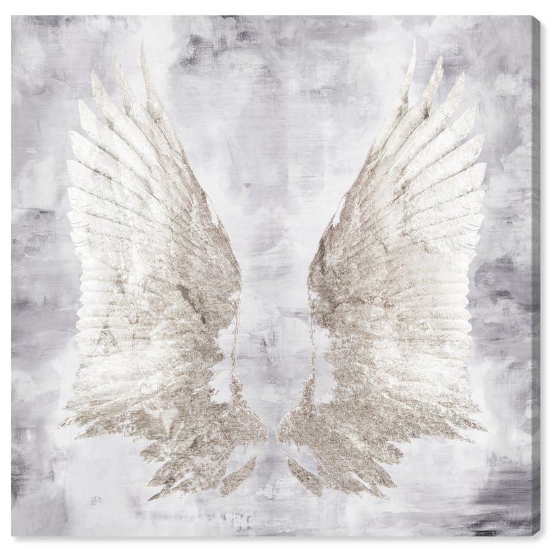 Wynwood Studio Canvas Fashion and Glam My Amethyst Wings White and Modern & Contemporary Wall Art Canvas Print