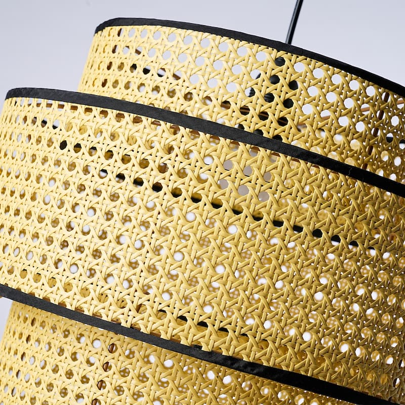 "Contemporary Bamboo Basket Pendant Light"/Woven Lighting/Rattan natural/Wicker Handmade/Cane ceiling Light