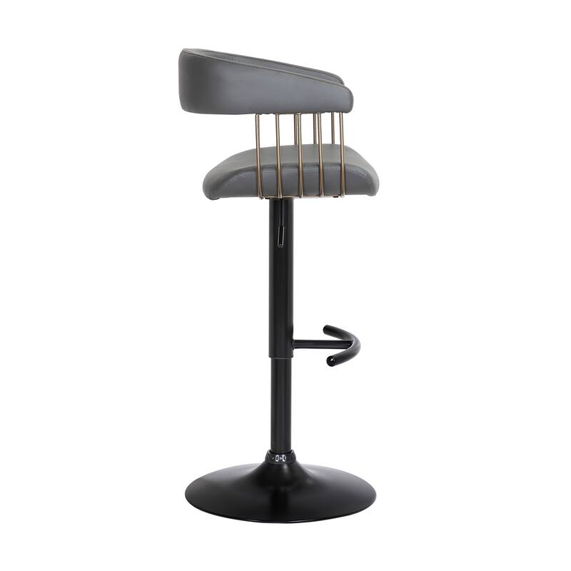 Calista Upholstered Adjustable Height Swivel Counter or Bar Stool