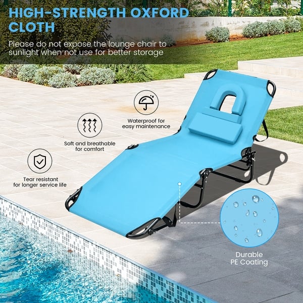 Chaise Longue HAPPYGRILL Beach Lounge Chair With Face Hole