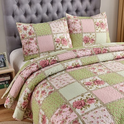 3-piece Printed Reversible Bedding Quilt Set