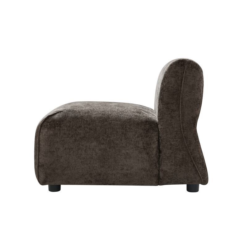 Christopher Knight Home - Marcella Modern 2-Piece Set Plush Upholstered Curved Padded Back Accent Chair and Footrest Ottoman