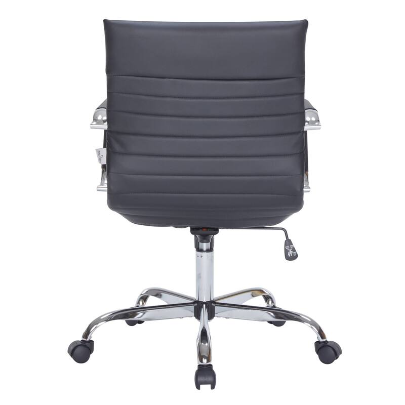 Harris Ergonomic Mid-Back Leather Office Chair with Metal Frame, Adjustable Height, Tilt Lock, and Swivel for Home Office