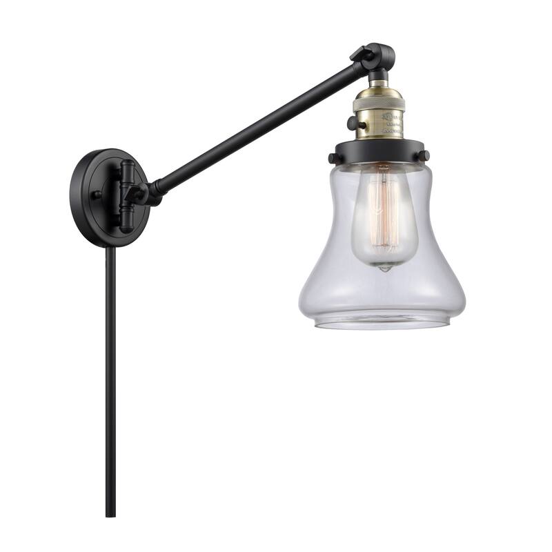 Innovations Lighting Bellmont Single Light 25" Tall Bathroom Sconce - Black / Antique Brass / Clear