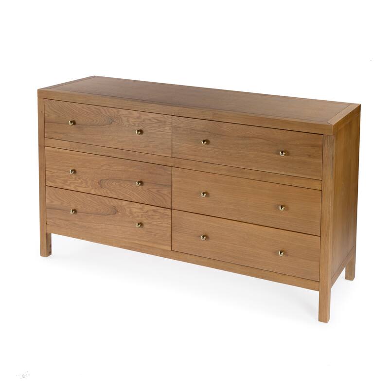 Nora 6-Drawer Wood Wide Dresser