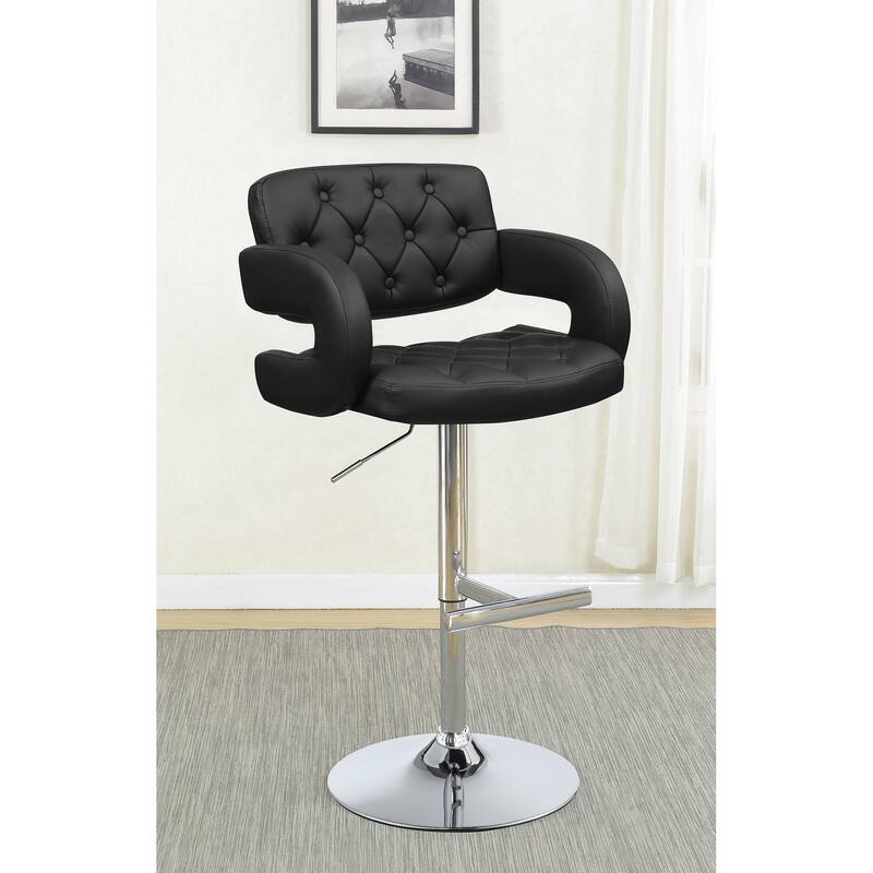 Brandi Adjustable Height Upholstered Tufted Bar Stool