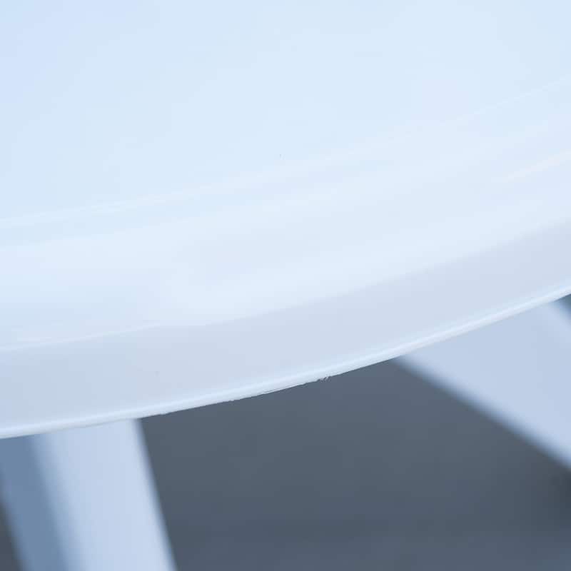 Outsunny Patio Dining Table with Umbrella Hole Round Outdoor Bistro Table for Garden Lawn Backyard - 36.25" x 36.25" x 28.25"