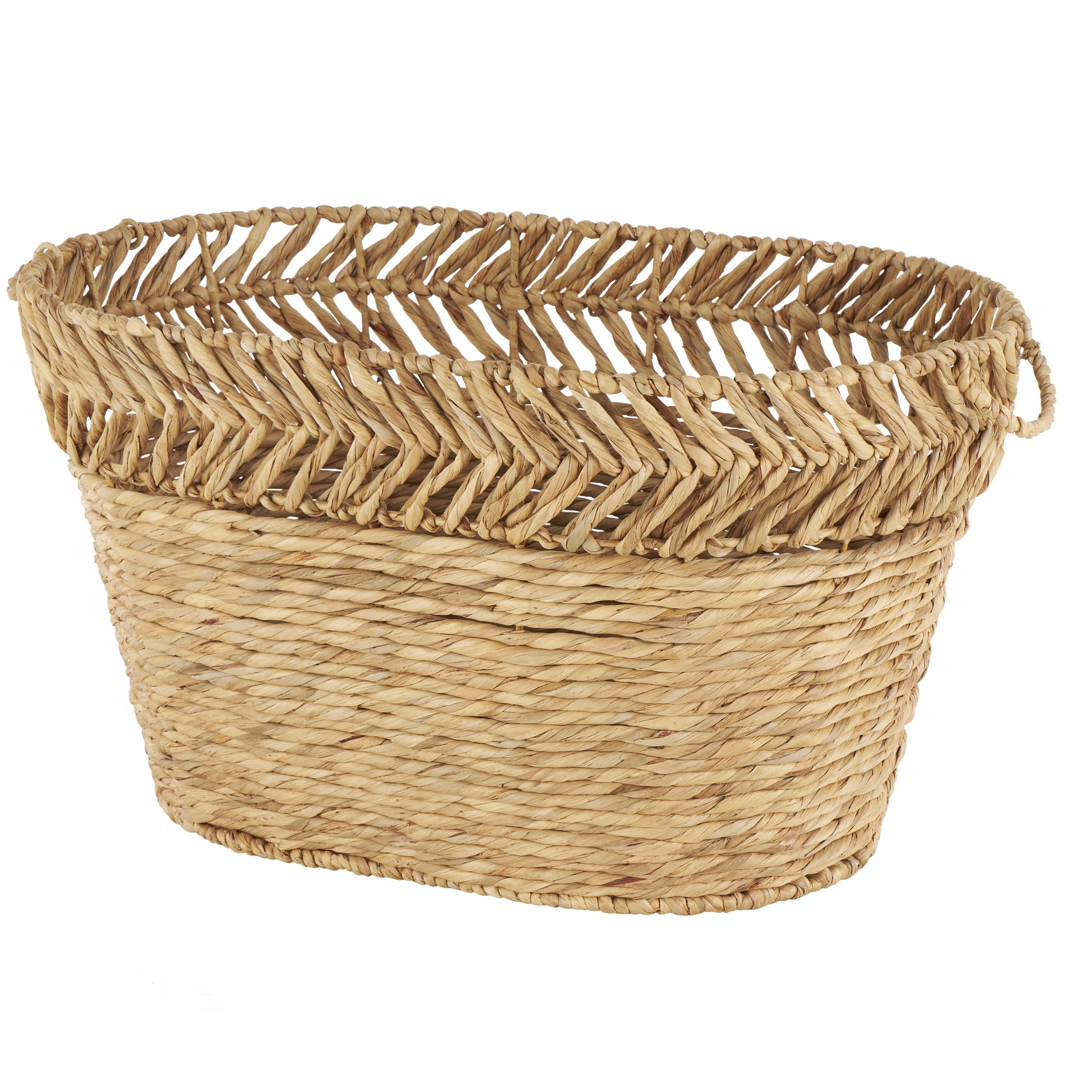 Seagrass Handmade Large Woven Oval Decorative and Functional Storage Basket - Brown - Roche River Decor