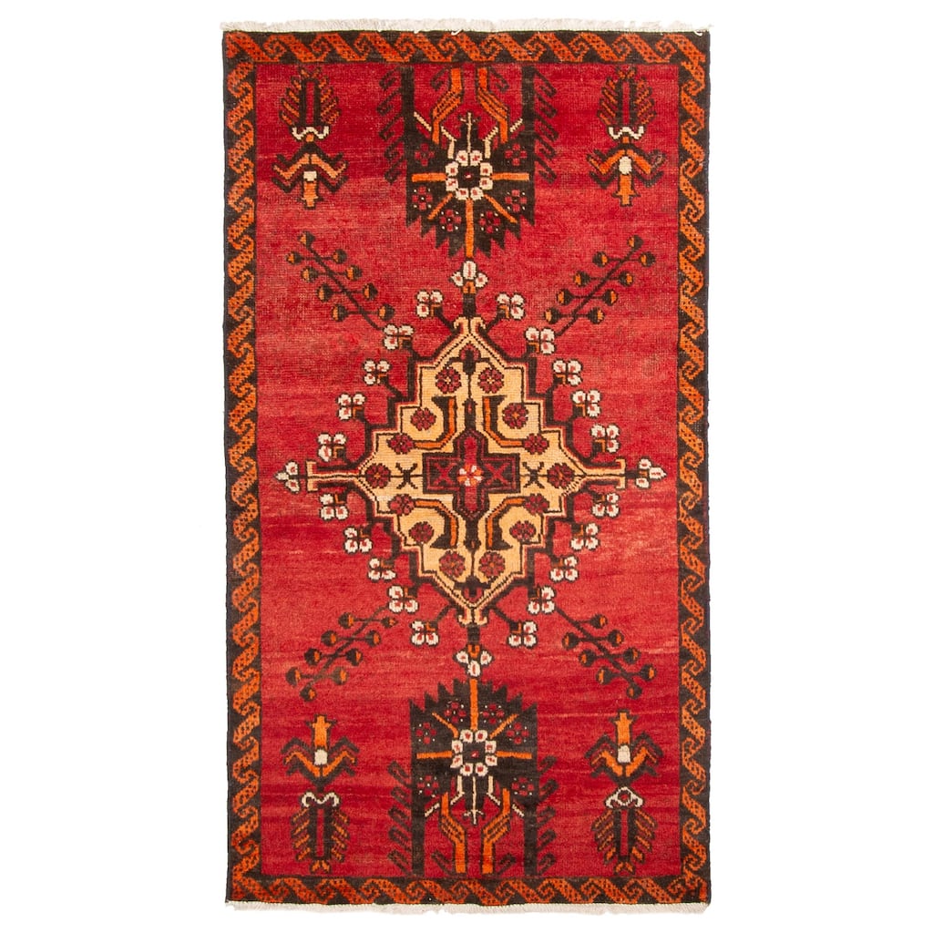 ECARPETGALLERY Hand-knotted Andelz Red Wool Rug - 2'11 x 5'7