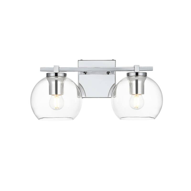 Julian 1 Light Black and Clear Bath Sconce - Chrome - 15