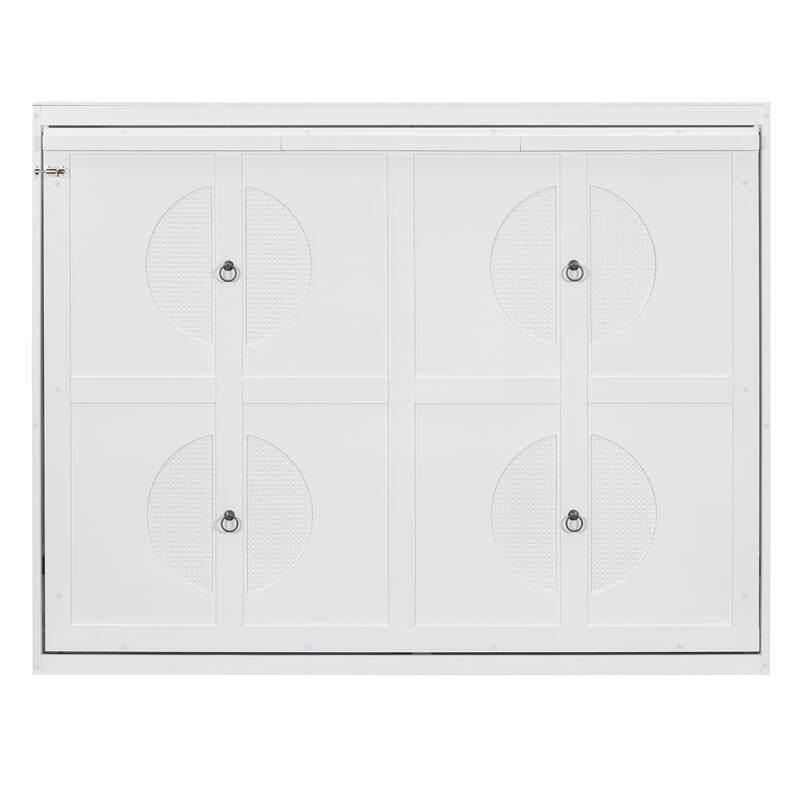 Roomfitters Queen Size Murphy Wall Bed with Flexible Slats and Folding Cabinet Design, Space Saving