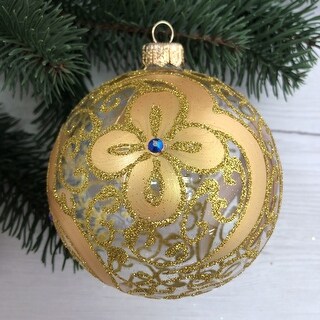 STP Goods Golden Flower Christmas Ornament - Made In Ukraine