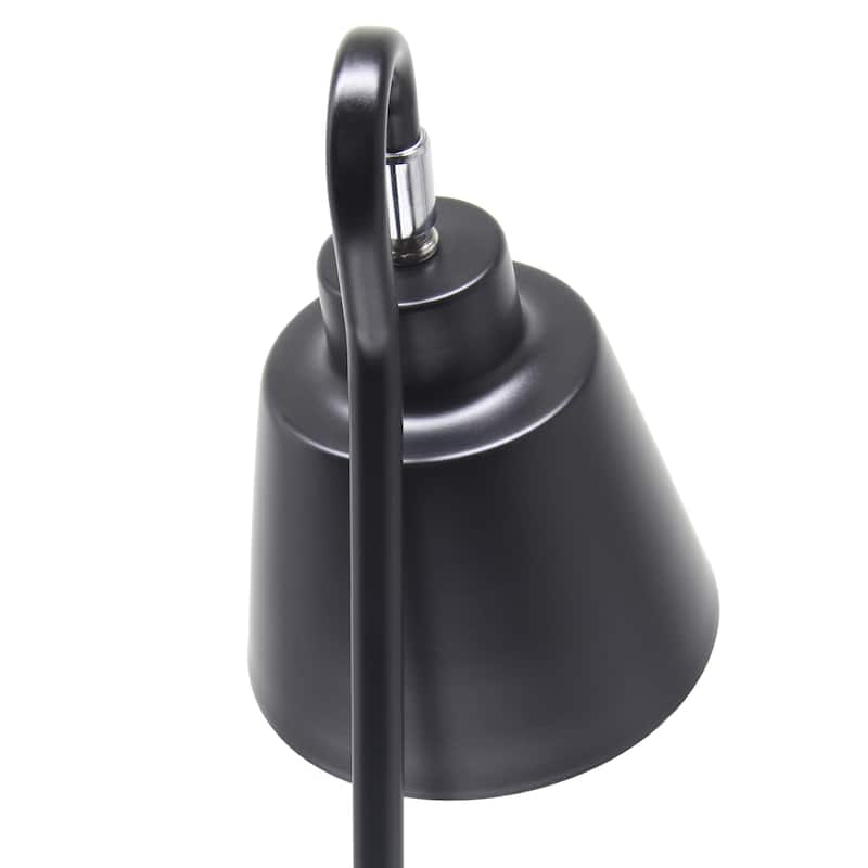 Modern Metal Desk Lamp with Dual USB Charging Ports Adjustable Arm Multiple Colors - 7.28” x 5.60” x 16”