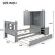 preview thumbnail 4 of 22, Twin Platform Bed with Storage Headboard & Footboard, Pull Out Shelves and Twin Trundle, Grey