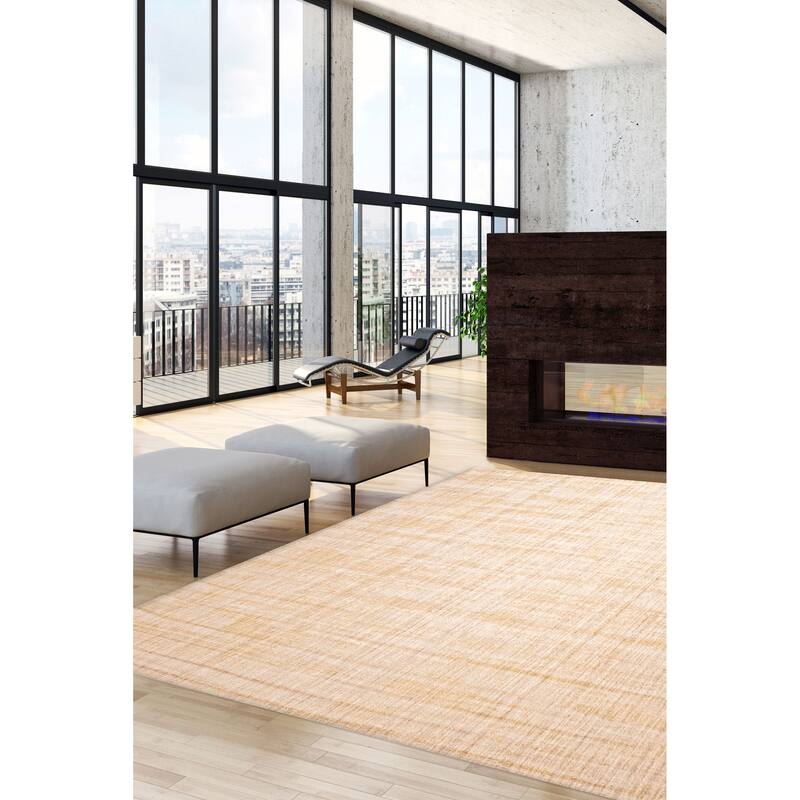 ECARPETGALLERY Hand Loomed Kashkuli Gabbeh Ivory Wool Rug - 7'10 x 9'10