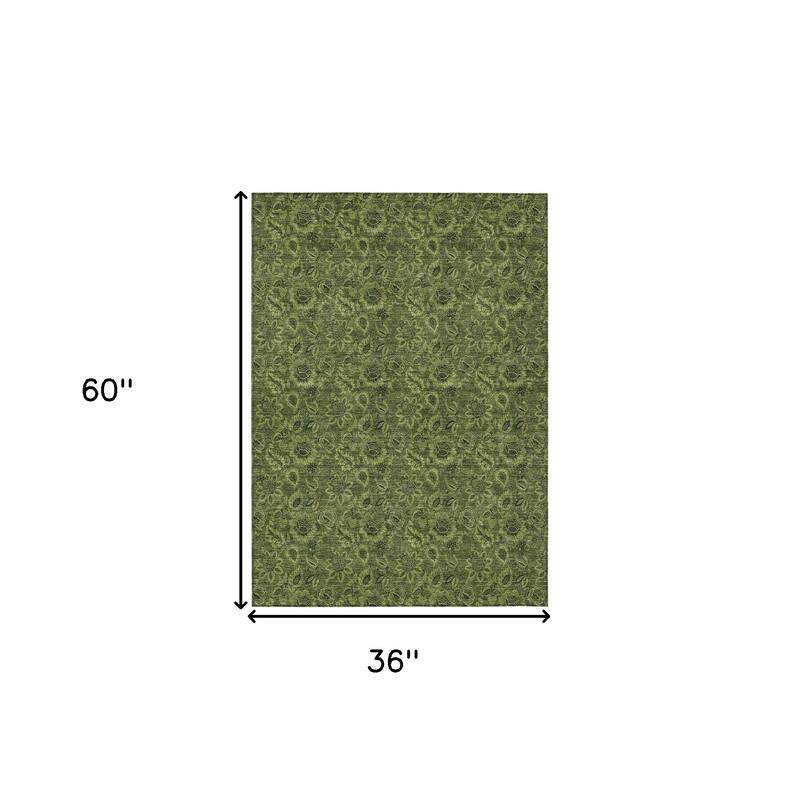 HomeRoots Floral Transitional Rectangle Outdoor Rug