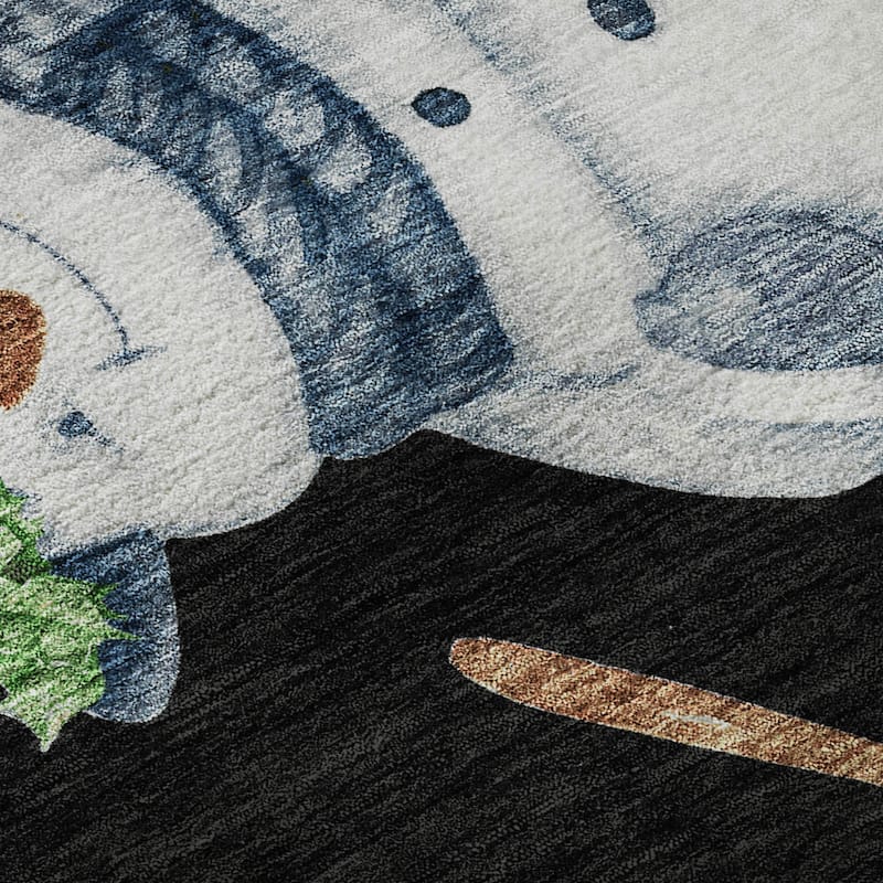 Premium Washable Super Soft Winter Holiday Snowman Mayfield Rug