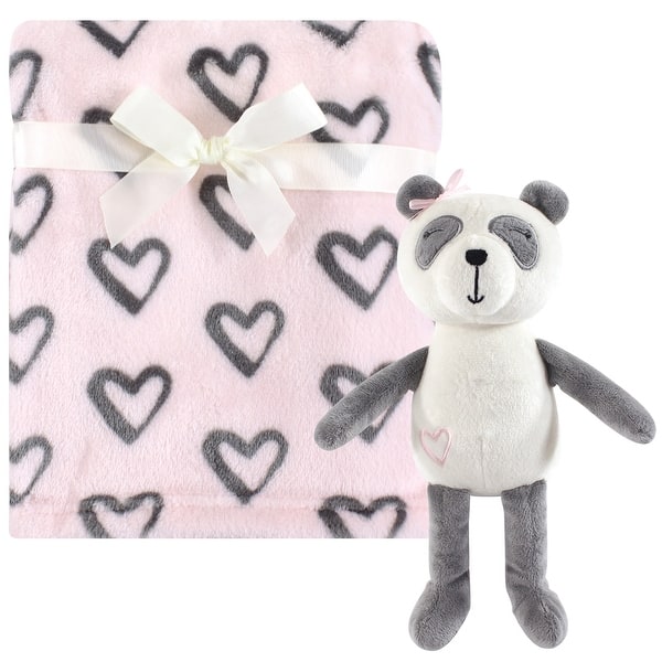 slide 1 of 1, Hudson Baby Infant Girl Plush Blanket with Toy, Miss Panda, One Size - Miss Panda - One Size One Size - Miss Panda