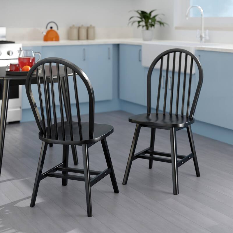 Windsor 2-Pc Chair Set - 17.91 x 20.57 x 36.72 inches - Black