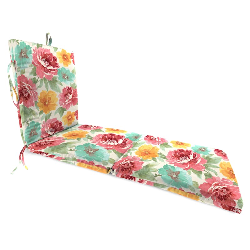 72" x 21" Multicolor Floral Outdoor Chaise Lounge Cushion with Ties and Loop - 72'' L x 21'' W x 3'' H - Muree Beach II