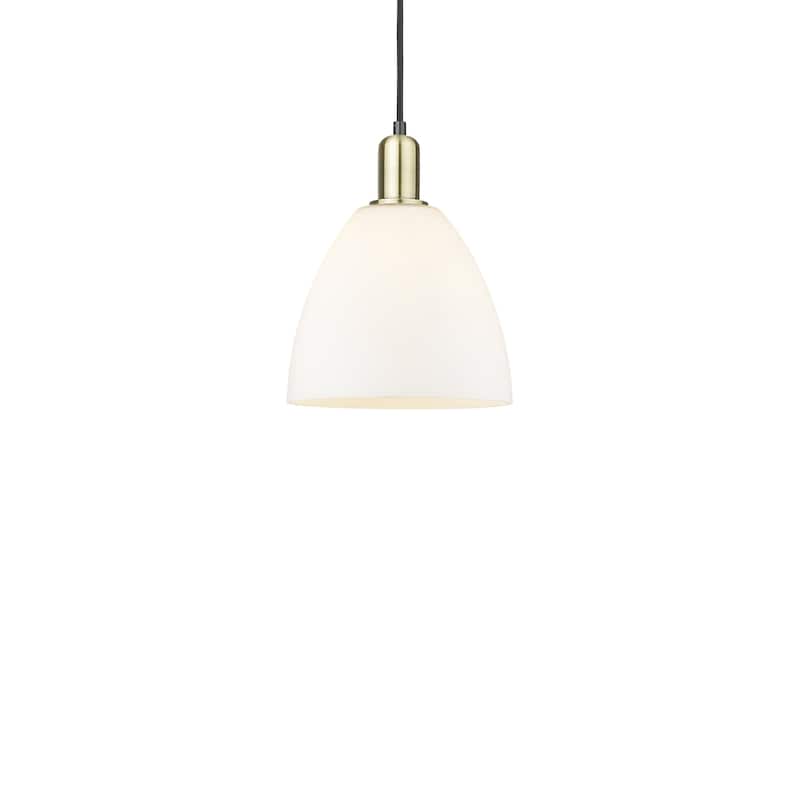 Innovations Lighting 716-1P-13-9 Bristol Pendant Bristol 9" Wide Mini - Black Antique Brass / Matte White