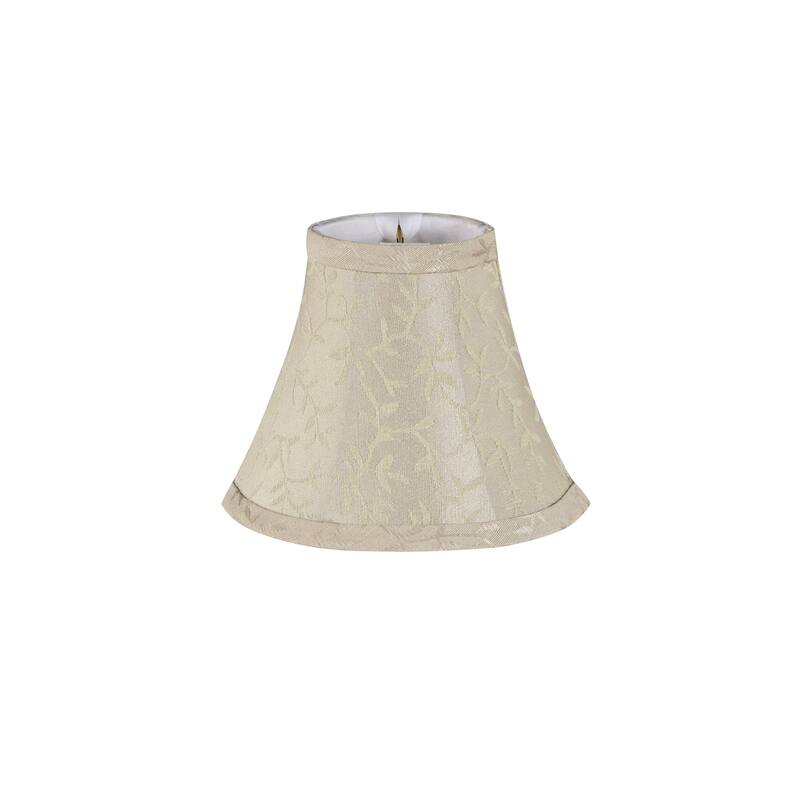 Aspen Creative Bell Chandelier Clip-On Lamp Shade (2 Pack), Beige, (3" x 6" x 5")