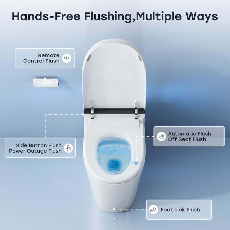 HOROW ADA Height Elongated Smart Bidet Toilet in White with Water Tank Pump Auto Open Close Deodorization and 1000g Flush - N/A