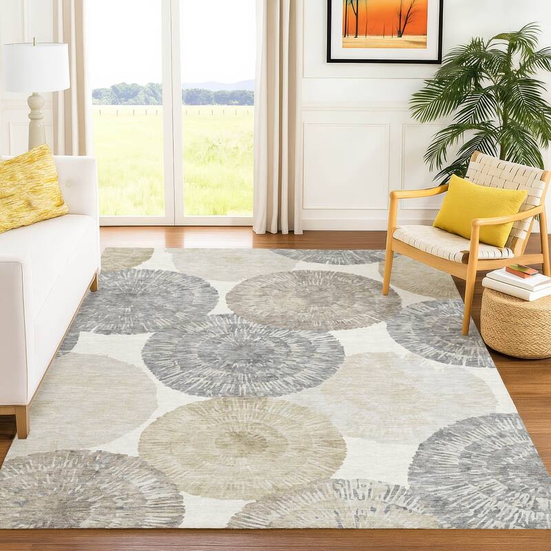Machine Washable Indoor/ Outdoor Contemporary Devaughn Chantille Rug