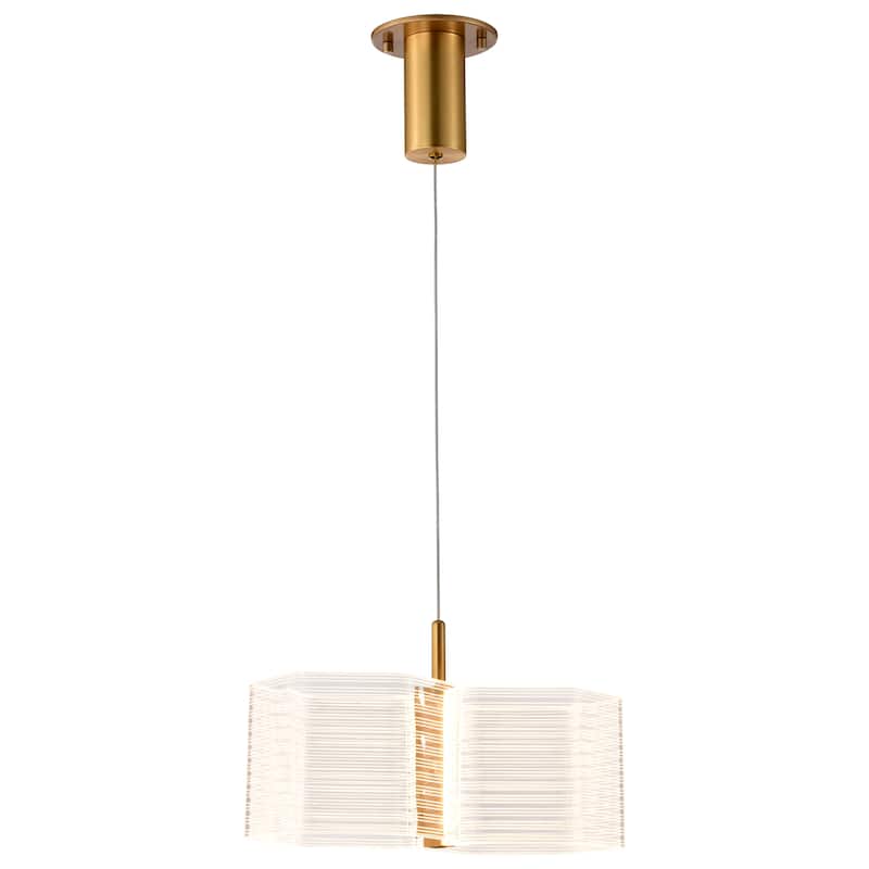 Kenzo LED 2 Light Mini Pendant Polished Anodized Bronze Finish Light Guide Panel - Polished Anodized Bronze