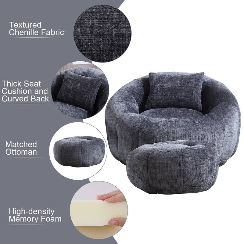 Bean Bag Chairs With Ottoman for Living Room