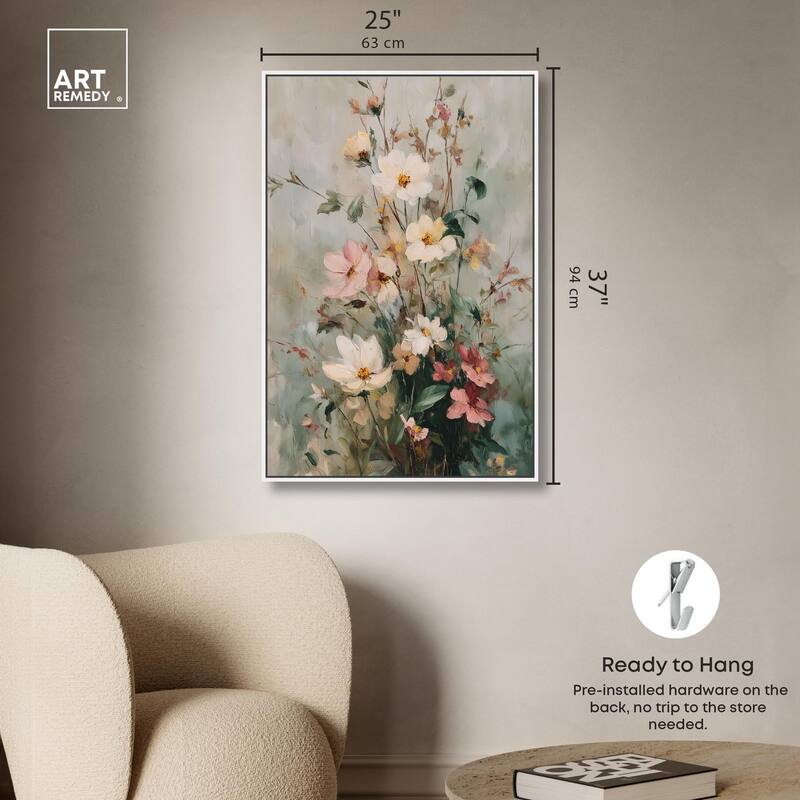 Vintage White Whispers Canvas by Art Remedy