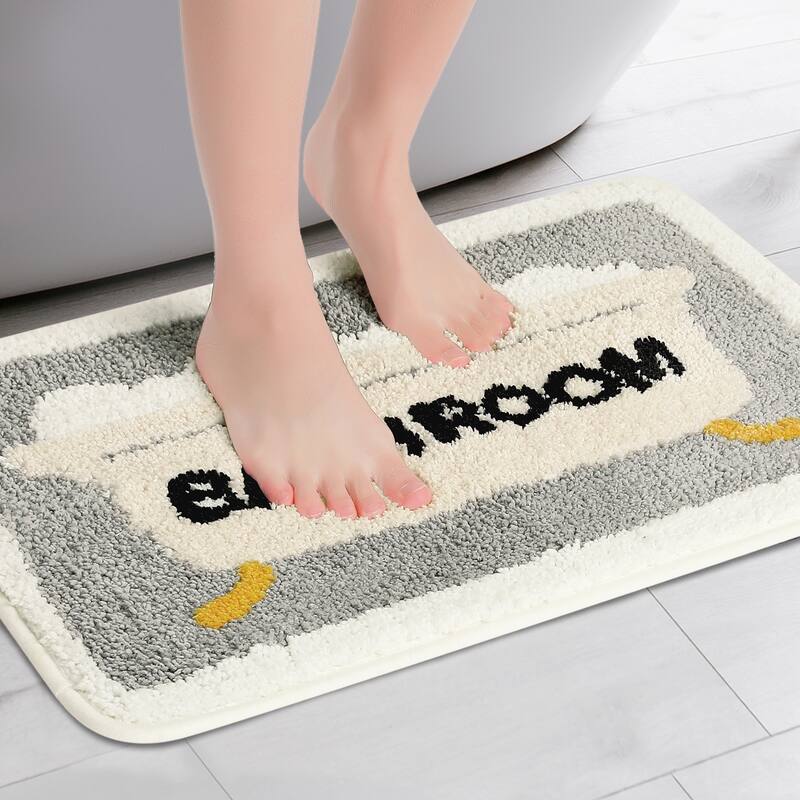 Cute Colorful Bath Mat, Stylish Funny Bathroom Rug with Cute Words, Fluffy Rug - Multi-1