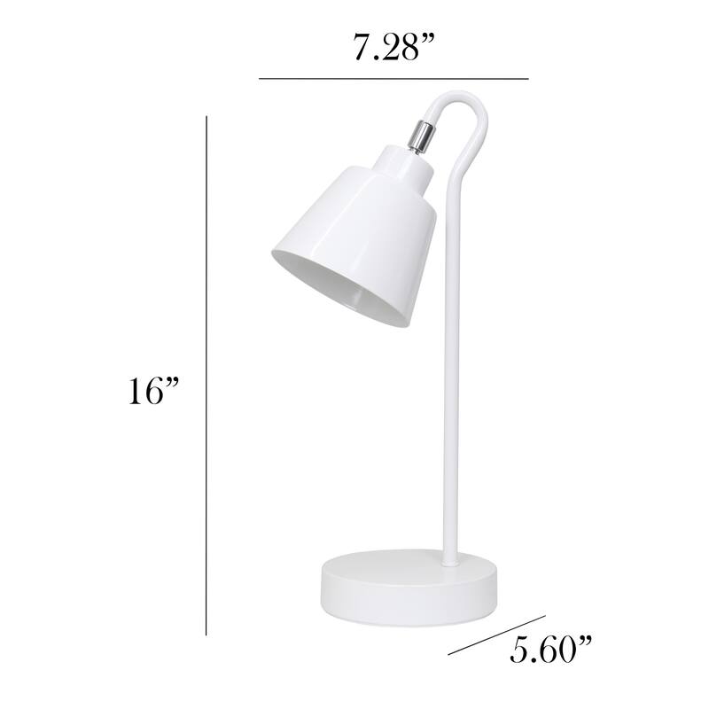 Desk Lamp with Looped arm and Adjustable Cone Shade - 16" - White