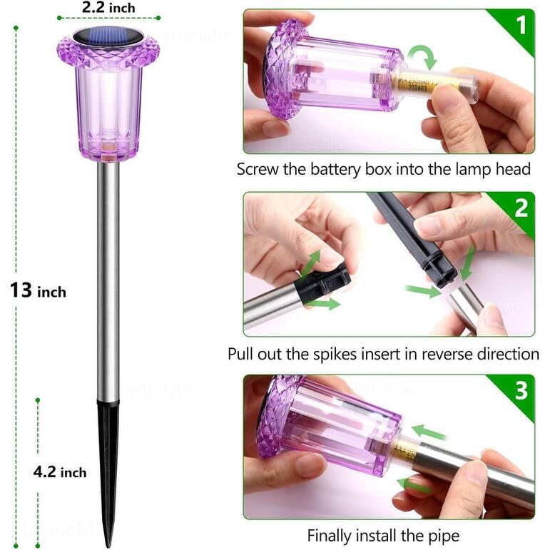 Solar Lights Outdoor Pathway Lights 6000K LED Waterproof
