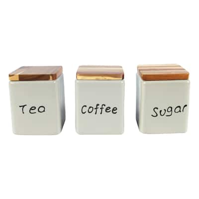Lotus 3-Piece Kitchen Canisters Set
