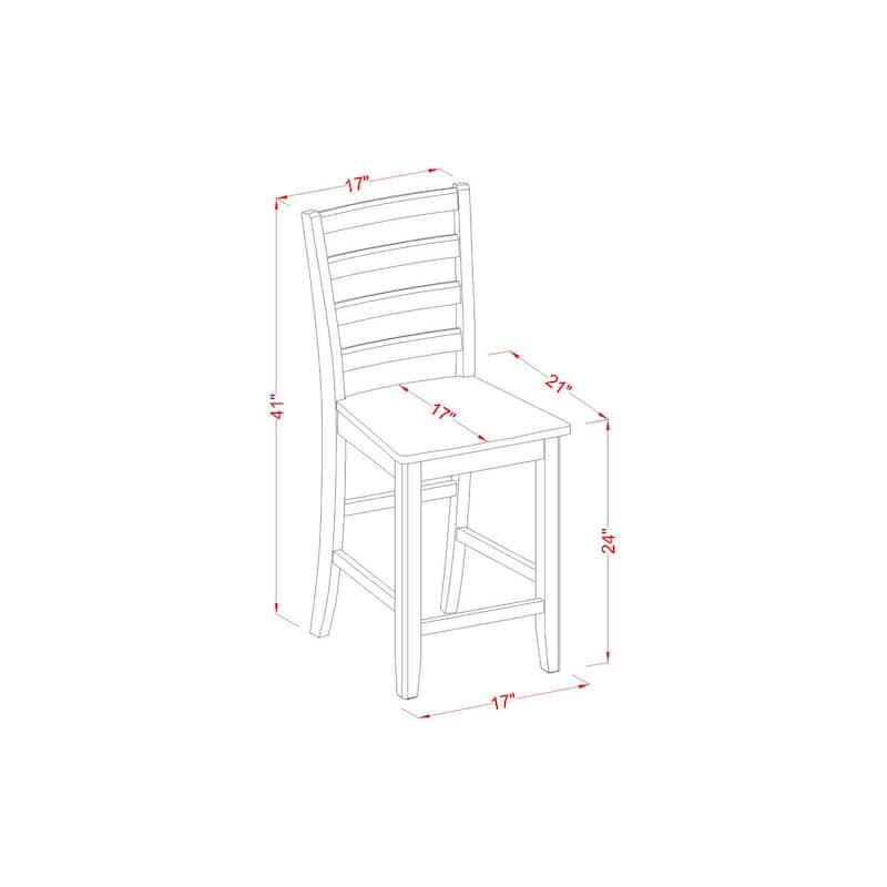 HomeStock 3-Pc Black Finish Solid Wood Top - Dining Room Set - Seats 4