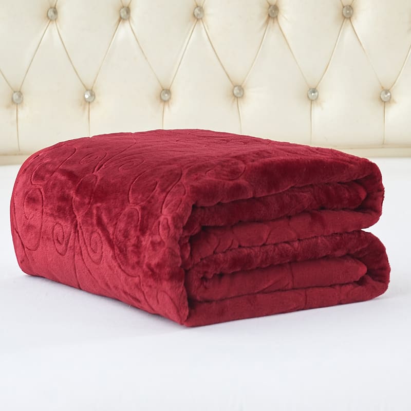 Queen Embossed Mink Flannel Blanket
