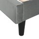 preview thumbnail 6 of 4, Queen Size Linen Dark Grey Sqaure Upholstered Platform Bed With Slat Support.