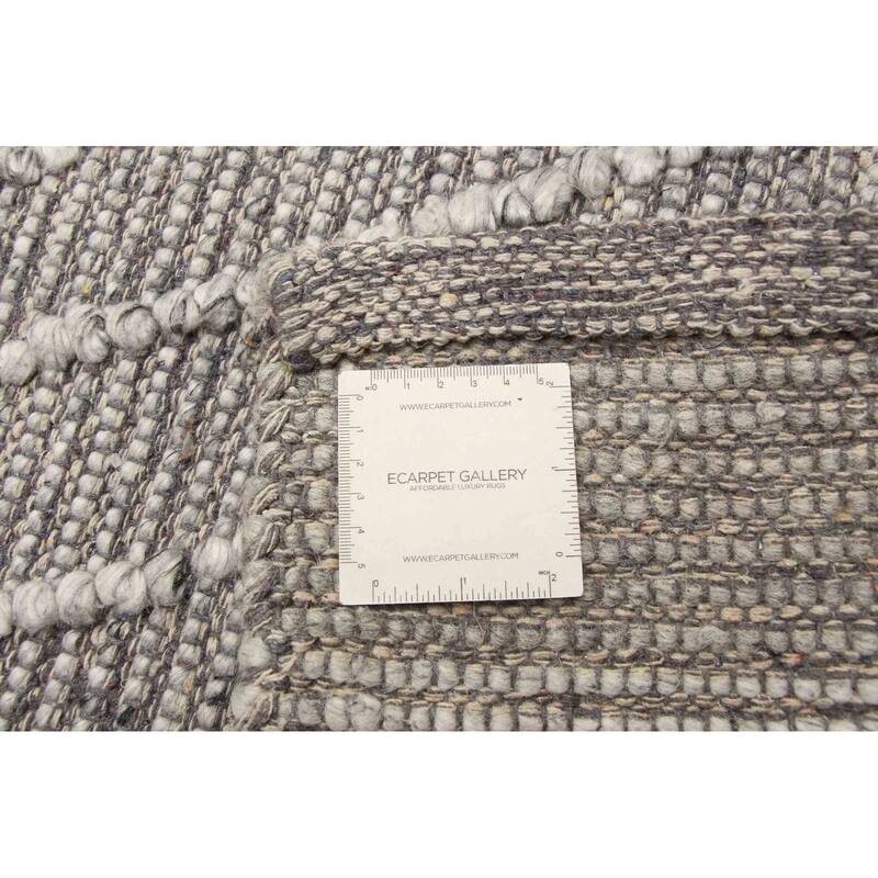 ECARPETGALLERY Braid weave Sienna Grey Wool Rug - 6'1 x 9'0